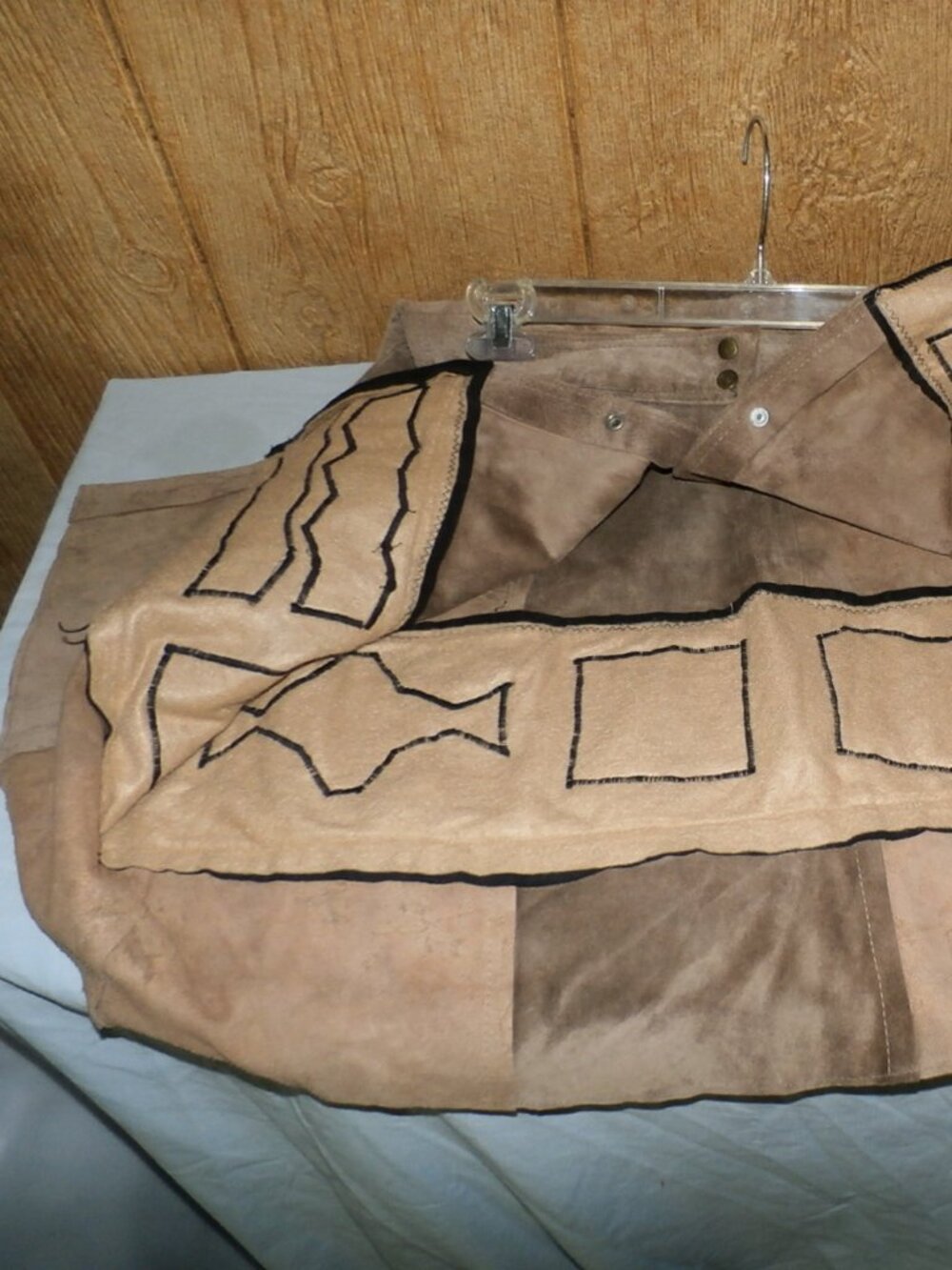 Vintage Handmade Western Horse Native American Suede Leather Skirt Size XS - Picture 9 of 16